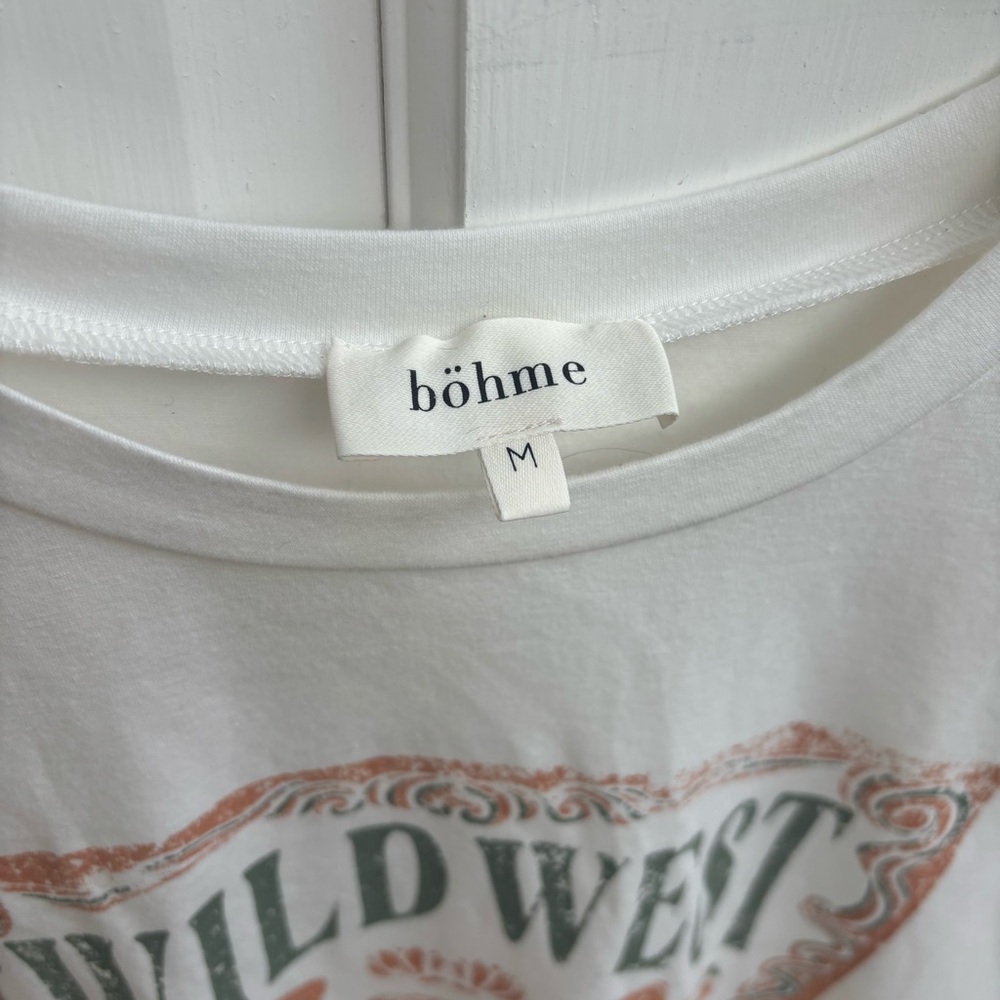 Bohme Wild West Cowboy Tee - White and Brown - Picture 2 of 5